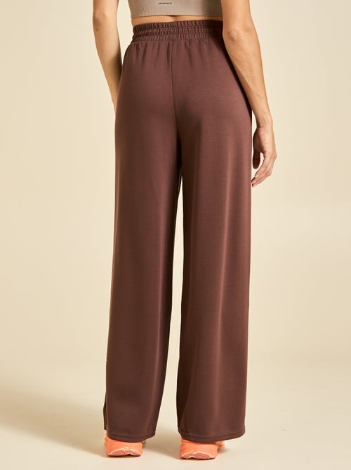 Pantalón de chándal liso de tiro estándar - Kiabi