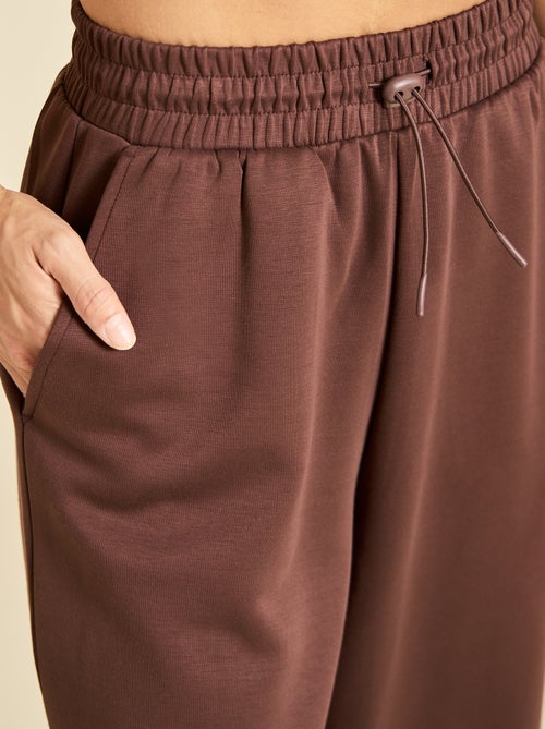 Pantalón de chándal liso de tiro estándar - Kiabi