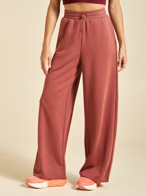 Pantalón de chándal liso de tiro estándar - Kiabi