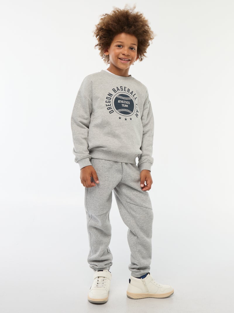 Pantalón de chándal liso Gris - Kiabi