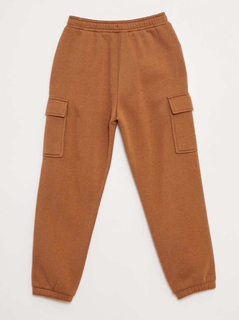 Pantalón de chándal liso multibolsillos Beige - Kiabi