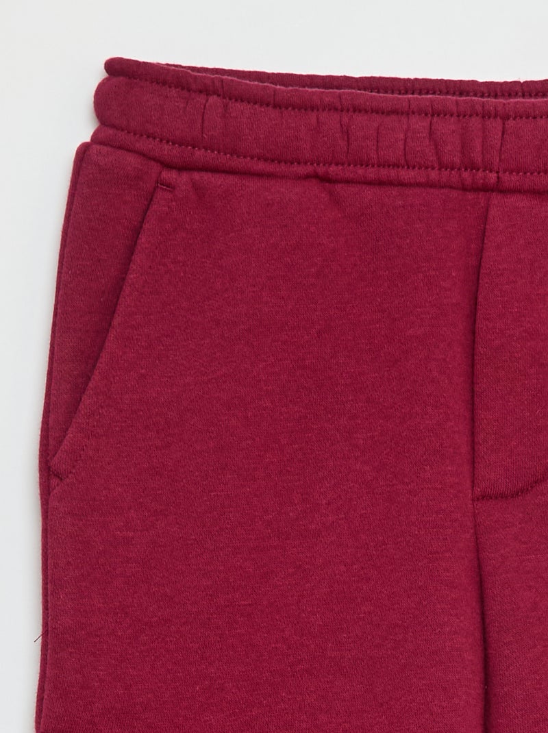 Pantalón de chándal liso multibolsillos Rojo - Kiabi