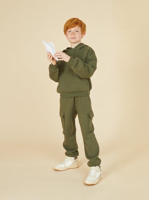 Pantalón de chándal liso multibolsillos - Kiabi