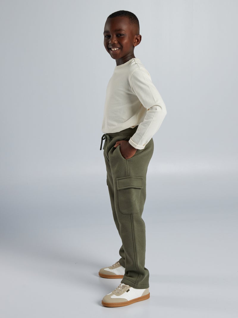 Pantalón de chándal multibolsillos - Corte más cómodo VERDE - Kiabi