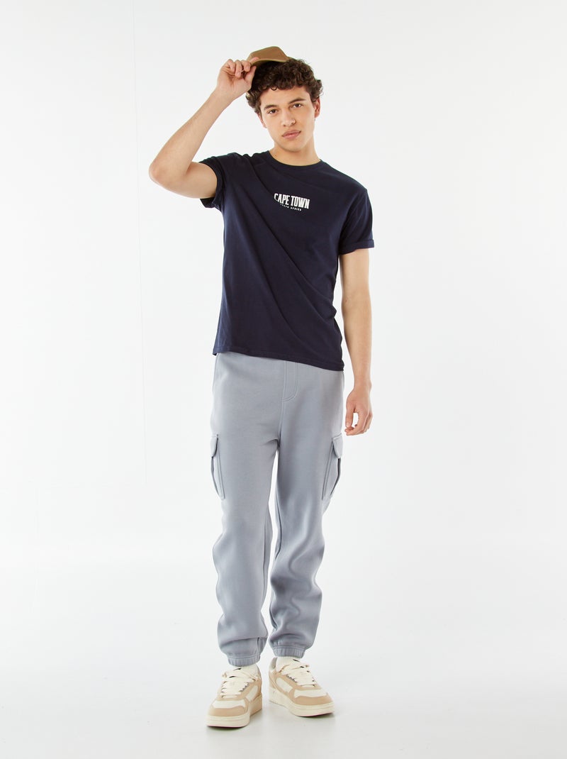 Pantalón de chándal multibolsillos Azul - Kiabi