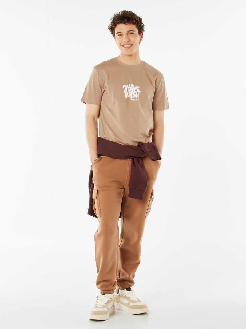 Pantalón de chándal multibolsillos Beige - Kiabi