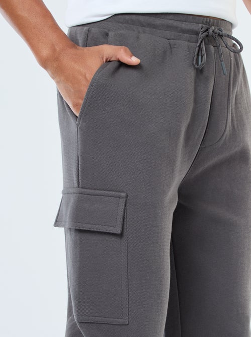 Pantalón de chándal multibolsillos liso - Kiabi