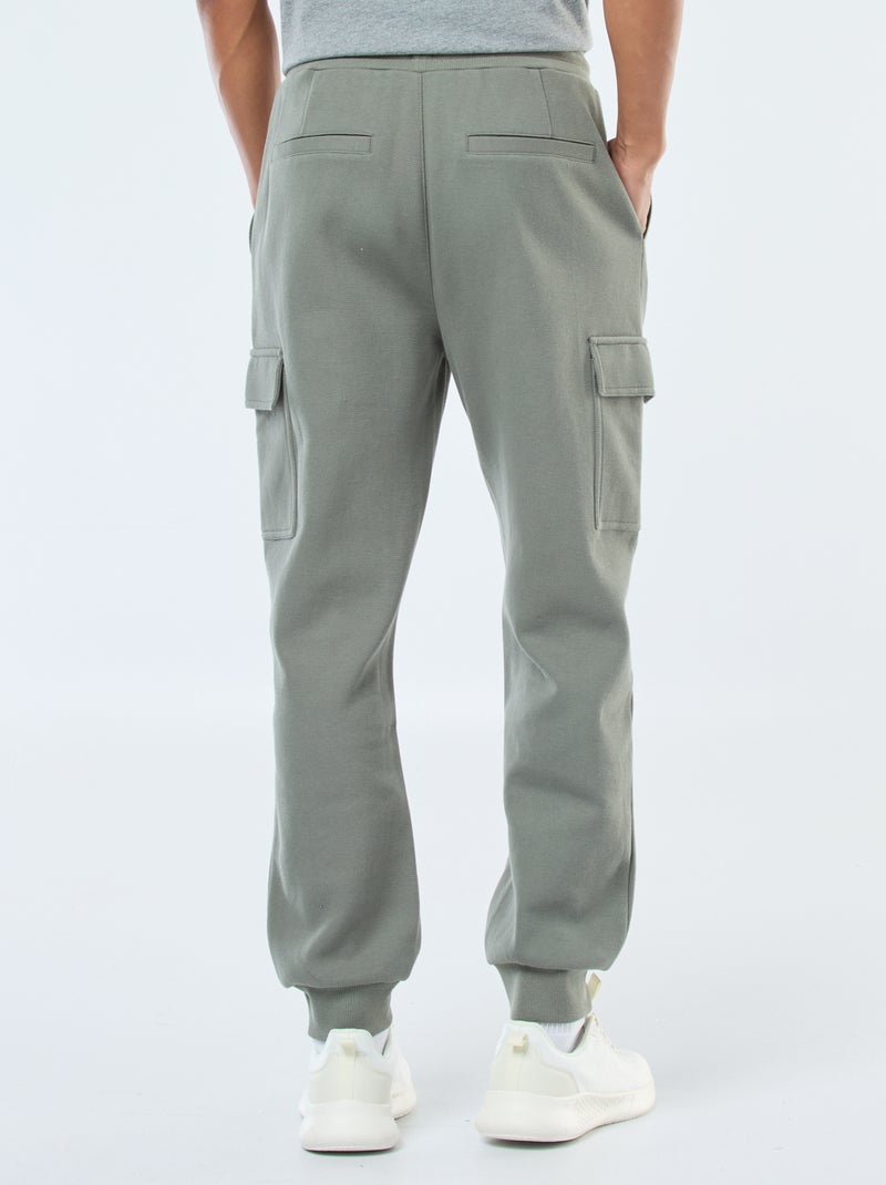 Pantalón de chándal multibolsillos liso Verde - Kiabi