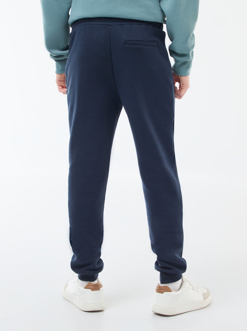 Pantalón de chándal perchado con 2 bolsillos con cremallera azul - Kiabi