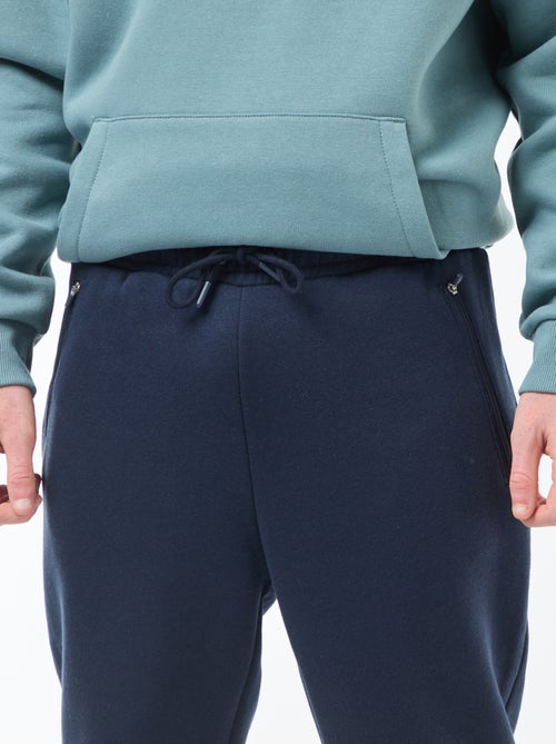 Pantalón de chándal perchado con 2 bolsillos con cremallera - Kiabi