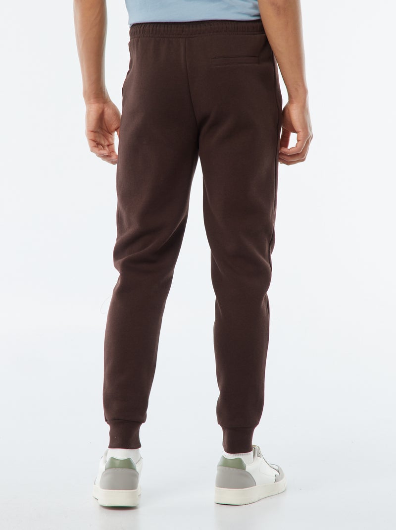 Pantalón de chándal perchado con 2 bolsillos con cremallera Marron - Kiabi