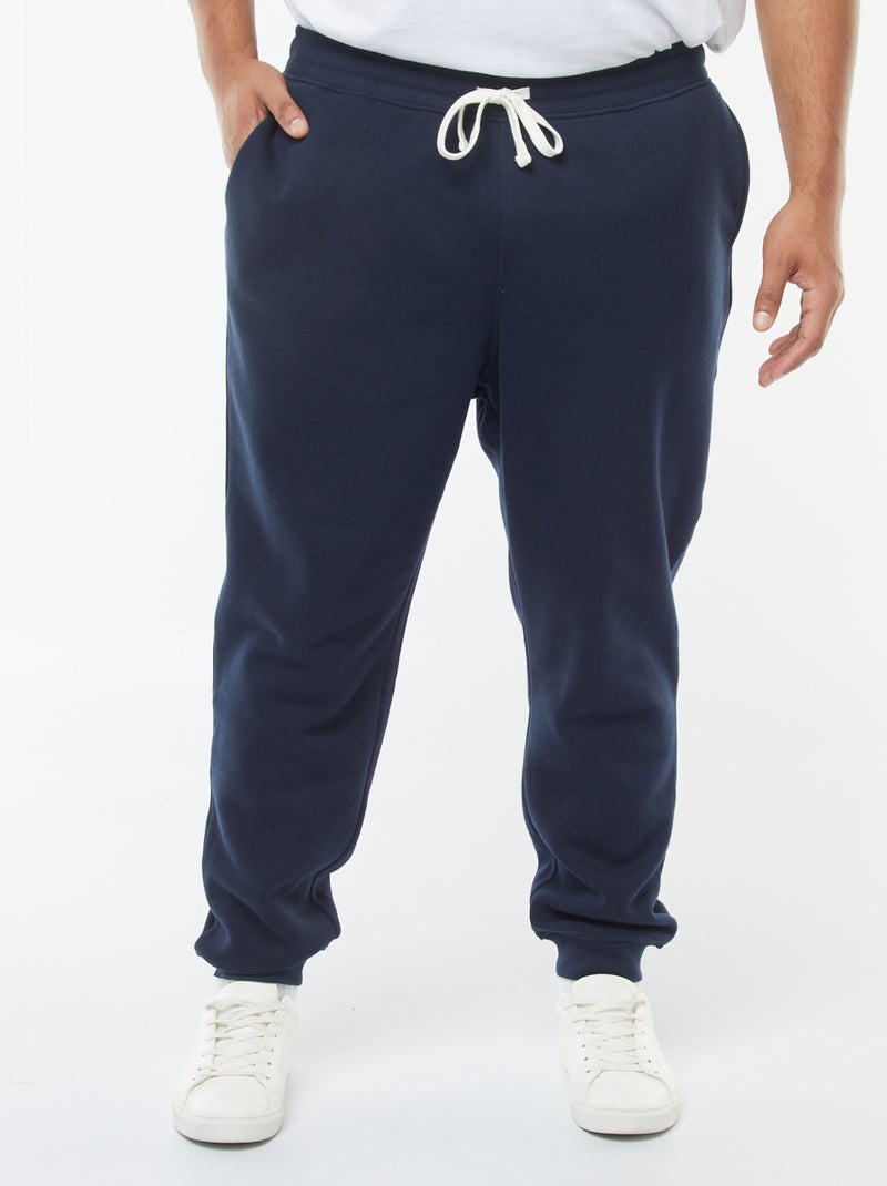 Pantalón de chándal perchado liso Azul - Kiabi