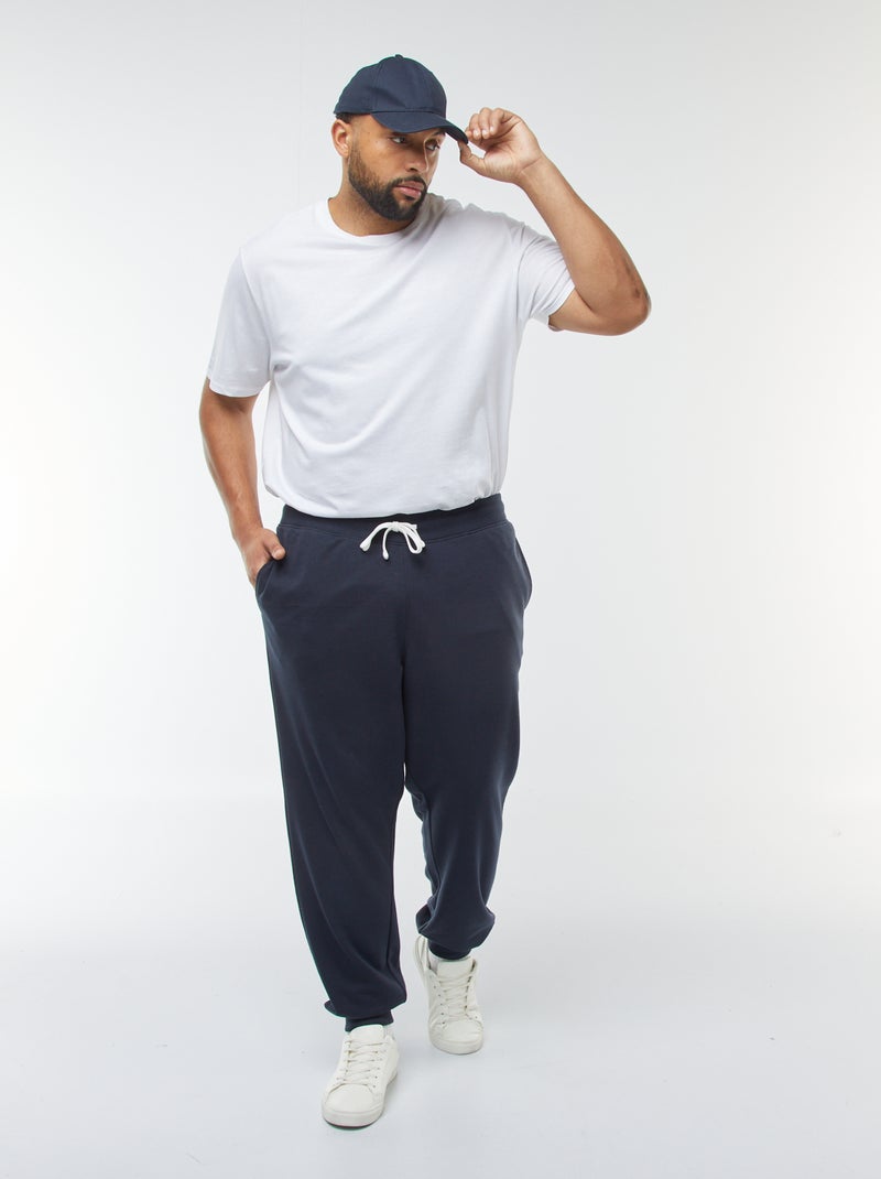 Pantalón de chándal perchado liso Azul - Kiabi