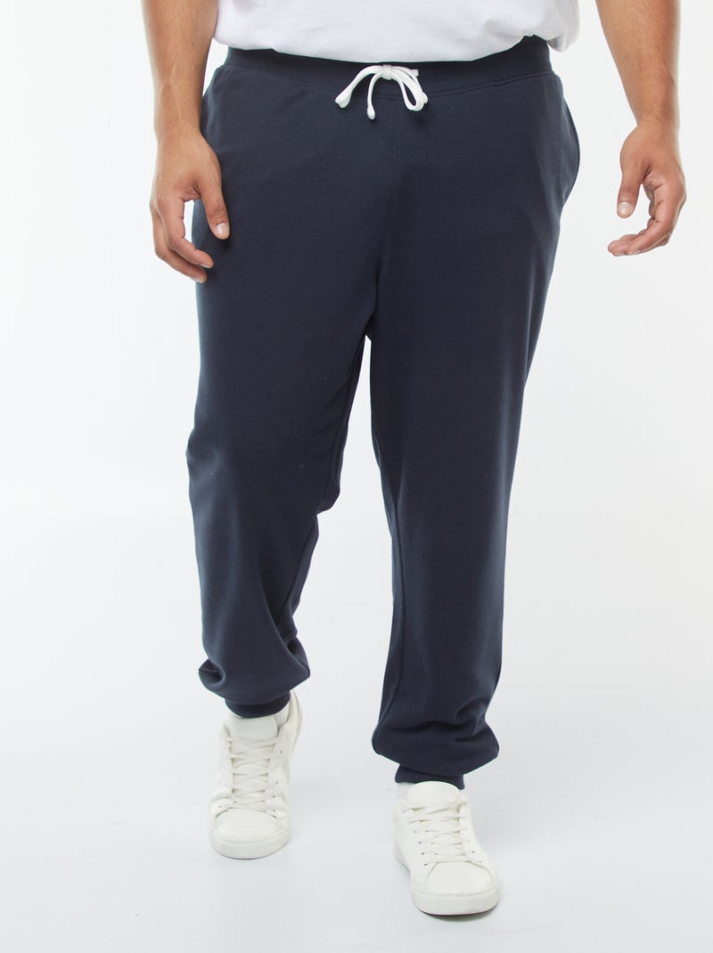 Pantalón de chándal perchado liso Azul - Kiabi