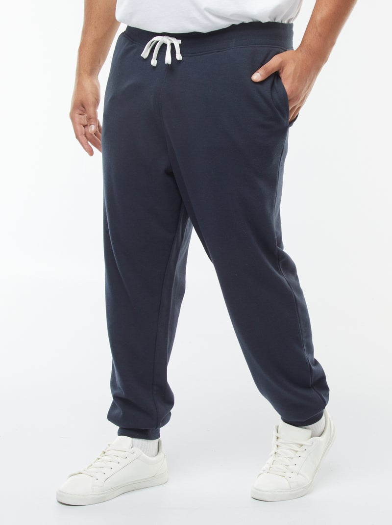 Pantalón de chándal perchado liso Azul - Kiabi