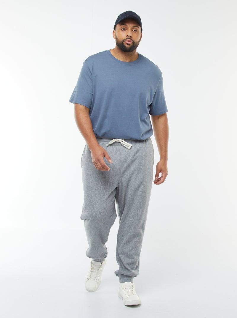 Pantalón de chándal perchado liso Gris - Kiabi