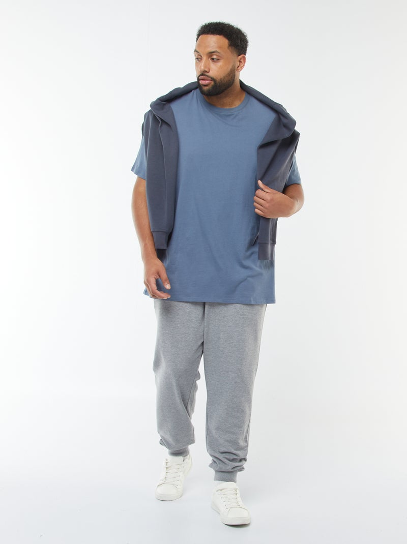 Pantalón de chándal perchado liso Gris - Kiabi