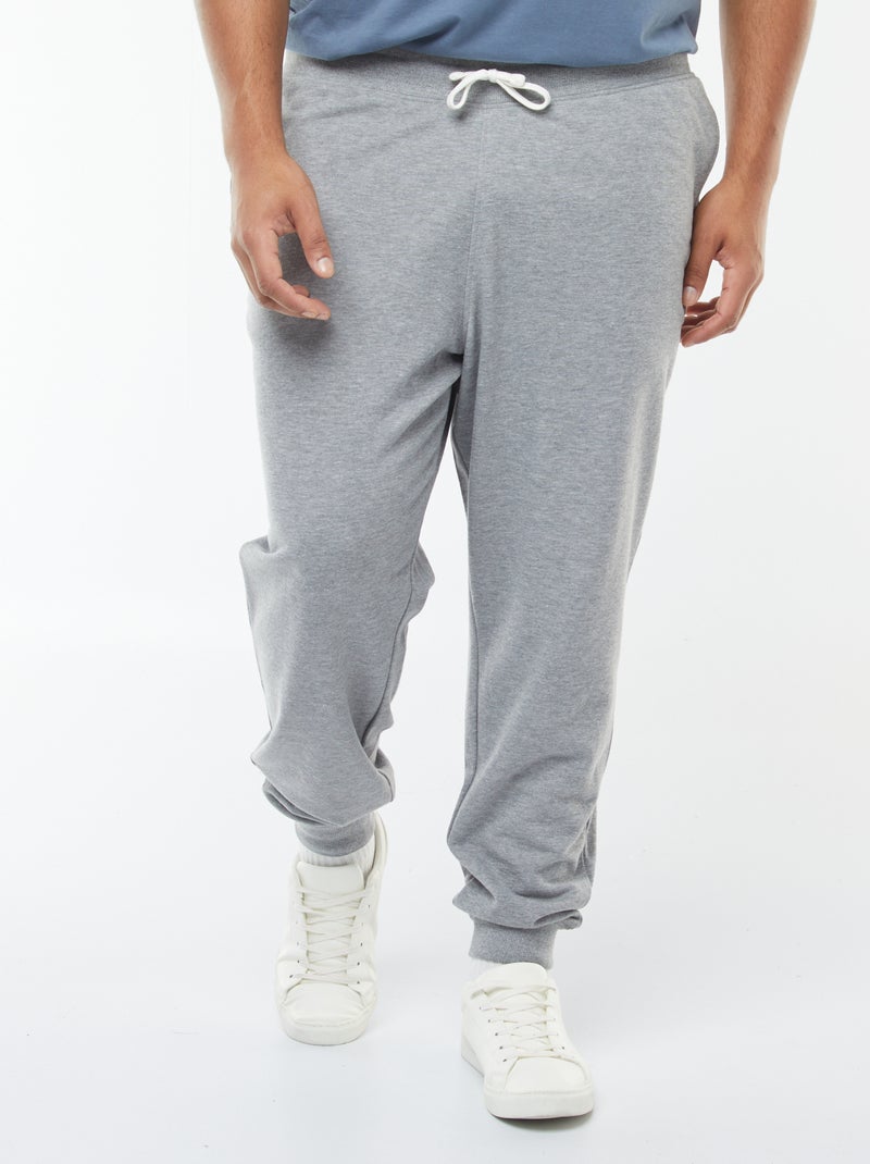 Pantalón de chándal perchado liso Gris - Kiabi