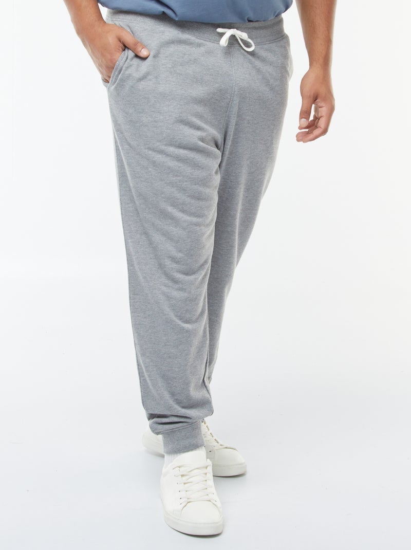 Pantalón de chándal perchado liso Gris - Kiabi