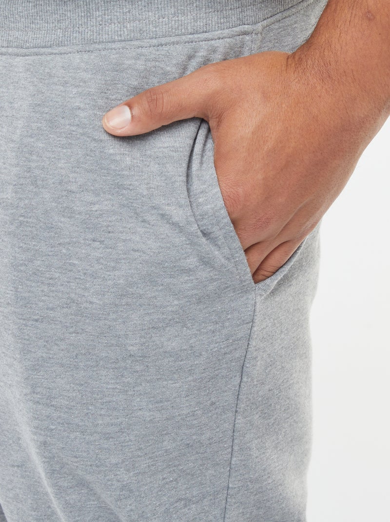Pantalón de chándal perchado liso Gris - Kiabi
