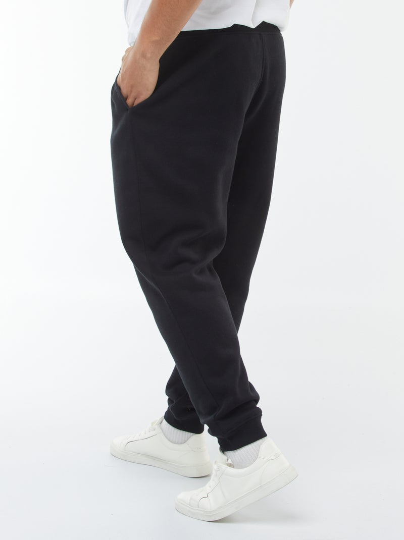 Pantalón de chándal perchado liso negro - Kiabi