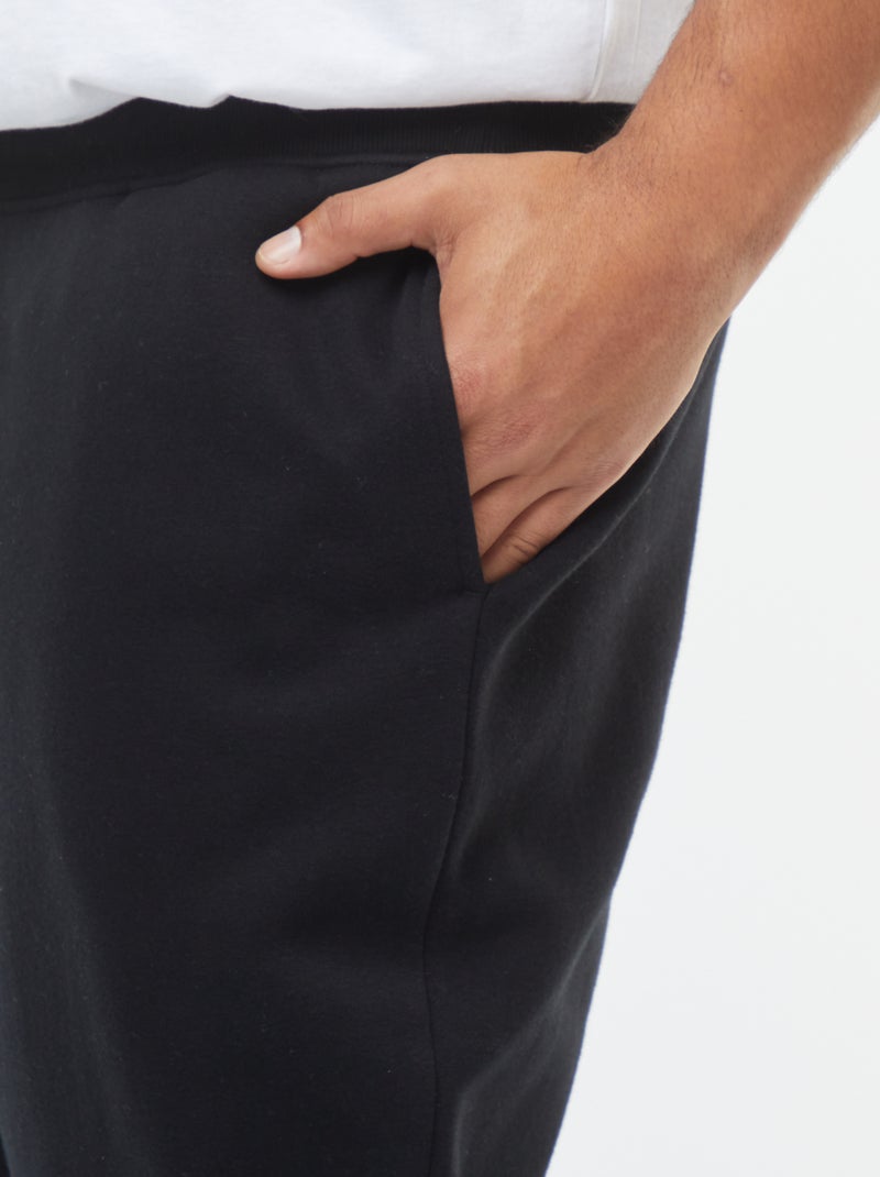 Pantalón de chándal perchado liso negro - Kiabi