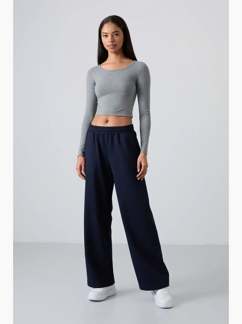 Pantalón de chándal pull-on de pernera ancha tommy Azul marino - Kiabi