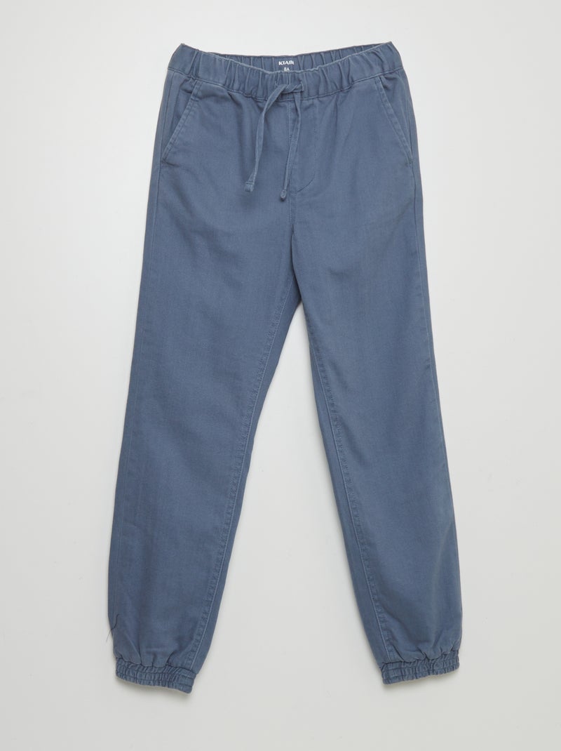 Pantalón de chándal recto con forro interior AZUL - Kiabi