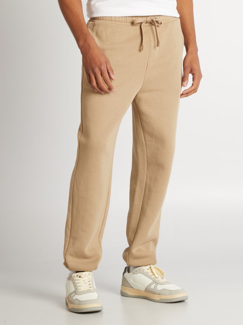Pantalón de chándal regular liso BEIGE - Kiabi