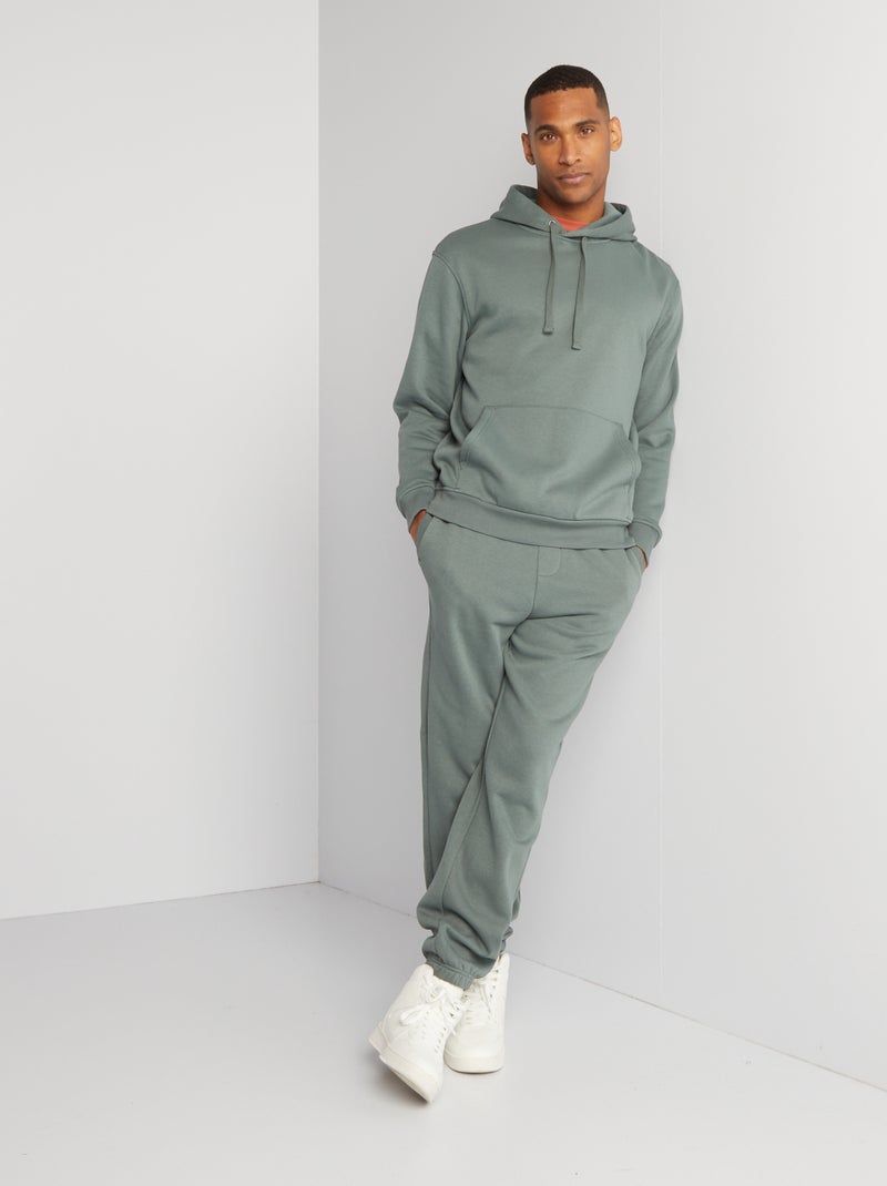 Pantalón de chándal regular liso VERDE - Kiabi