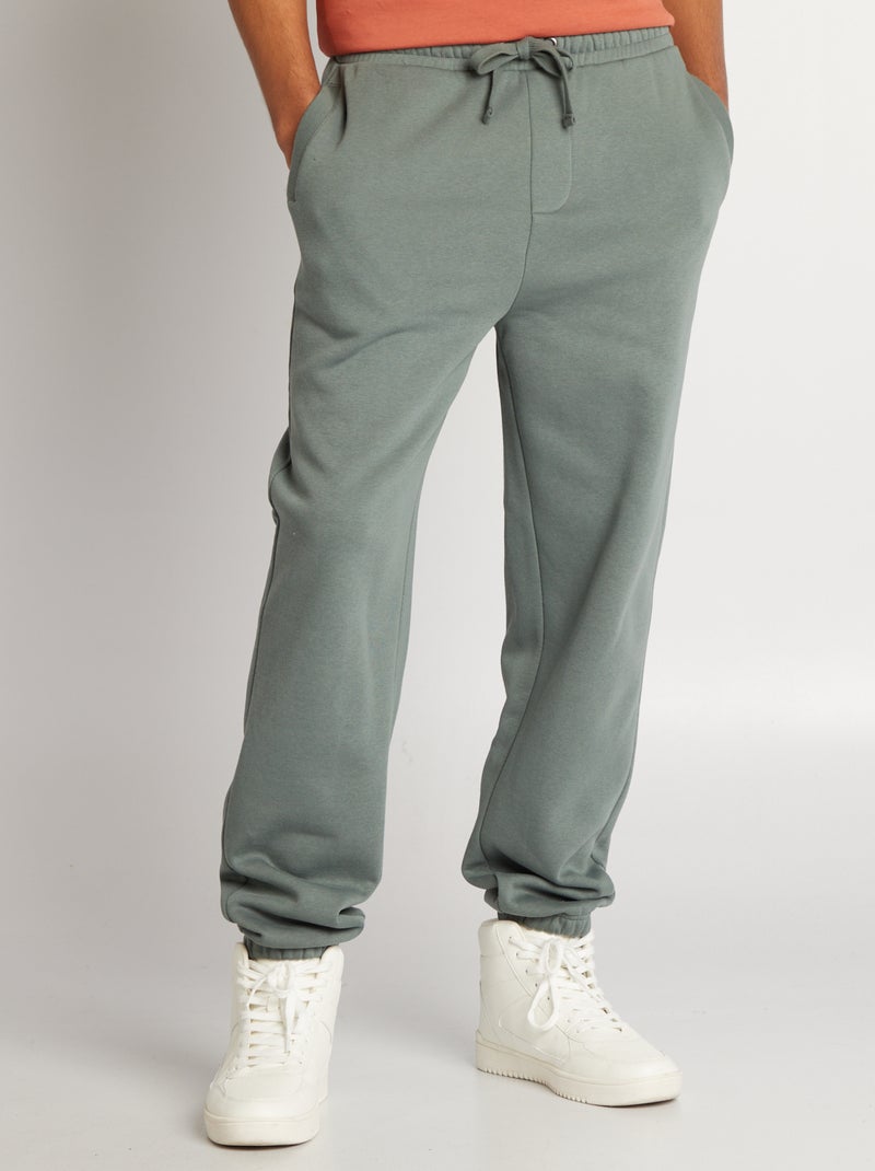 Pantalón de chándal regular liso VERDE - Kiabi