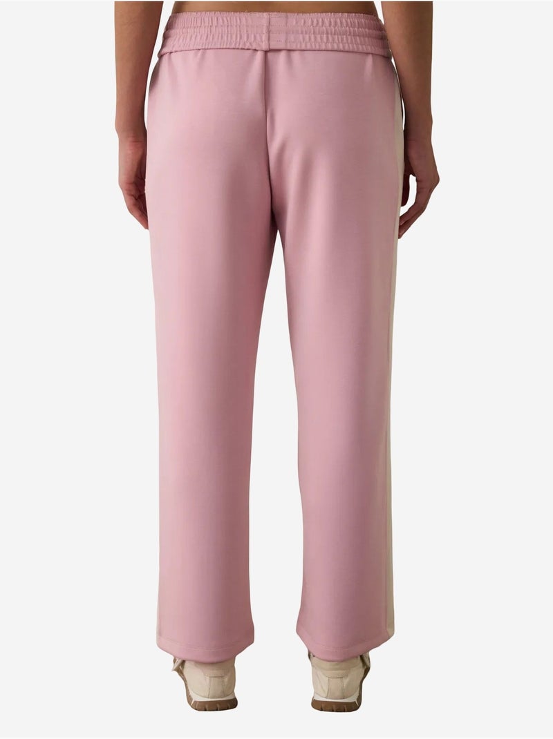 Pantalón de chándal silky feel con cintura normal y paneles penti Rosa viejo - Kiabi