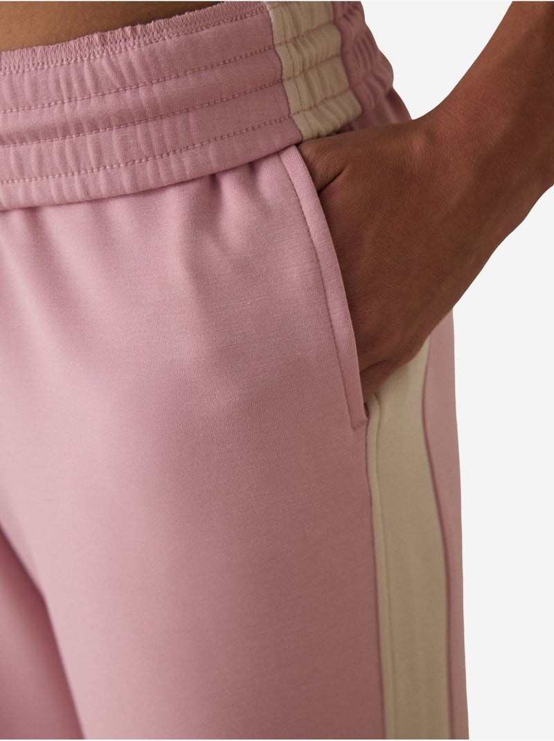 Pantalón de chándal silky feel con cintura normal y paneles penti Rosa viejo - Kiabi