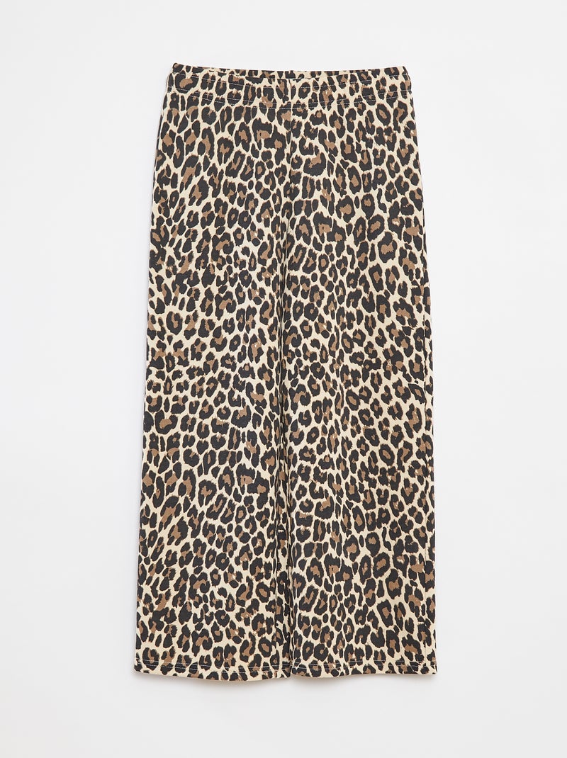 Pantalón de chándal wide leg con cintura elástica Beige - Kiabi