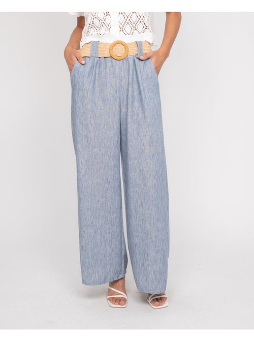 Pantalón de ciudad con cinturón ELOUVE - Kiabi Pantalón de ciudad con cinturón ELOUVE - Kiabi