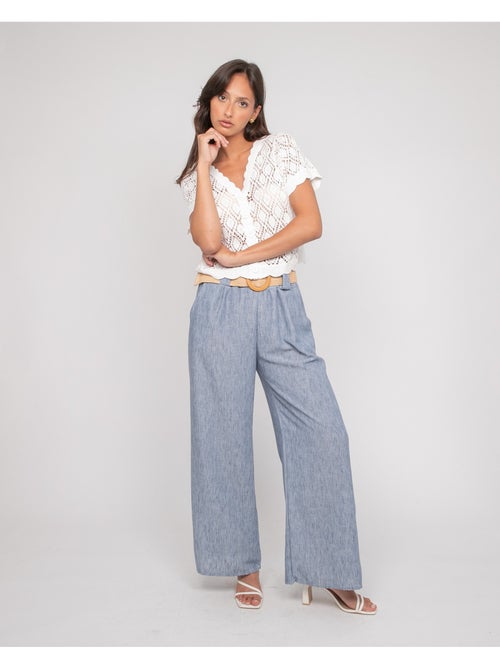 Pantalón de ciudad con cinturón ELOUVE - Kiabi Pantalón de ciudad con cinturón ELOUVE - Kiabi