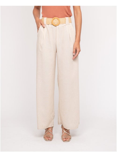 Pantalón de ciudad con cinturón ELOUVE - Kiabi Pantalón de ciudad con cinturón ELOUVE - Kiabi