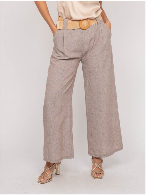 Pantalón de ciudad con cinturón ELOUVE - Kiabi Pantalón de ciudad con cinturón ELOUVE - Kiabi