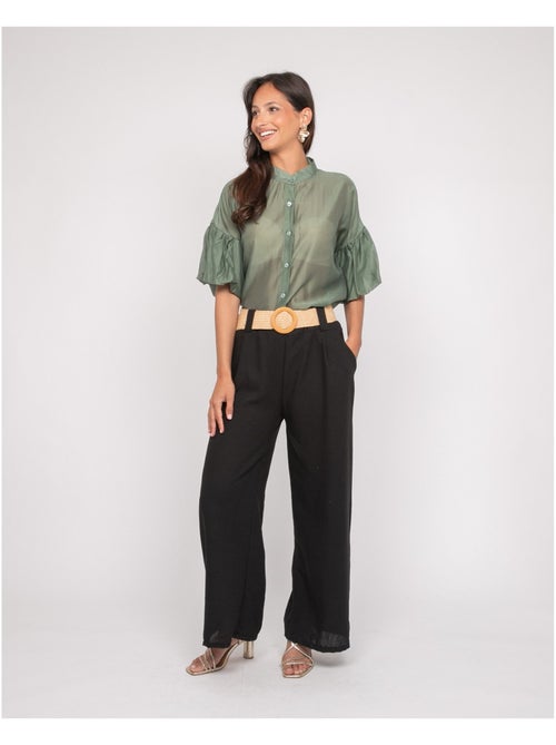 Pantalón de ciudad con cinturón ELOUVE - Kiabi Pantalón de ciudad con cinturón ELOUVE - Kiabi