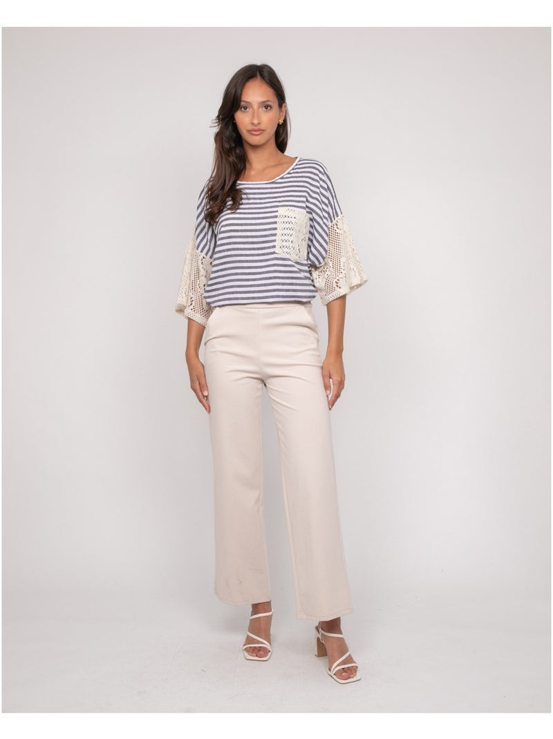 Pantalón de ciudad EKOLIA Beige - Kiabi