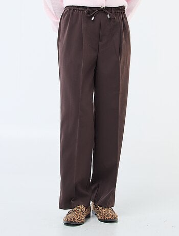 Pantalón de corte ancho con cintura elástica + lazos para atar