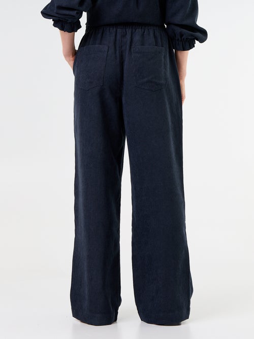 Pantalón de corte ancho de pana - Kiabi