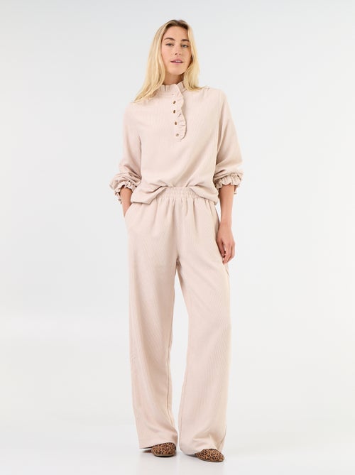 Pantalón de corte ancho de pana - Kiabi