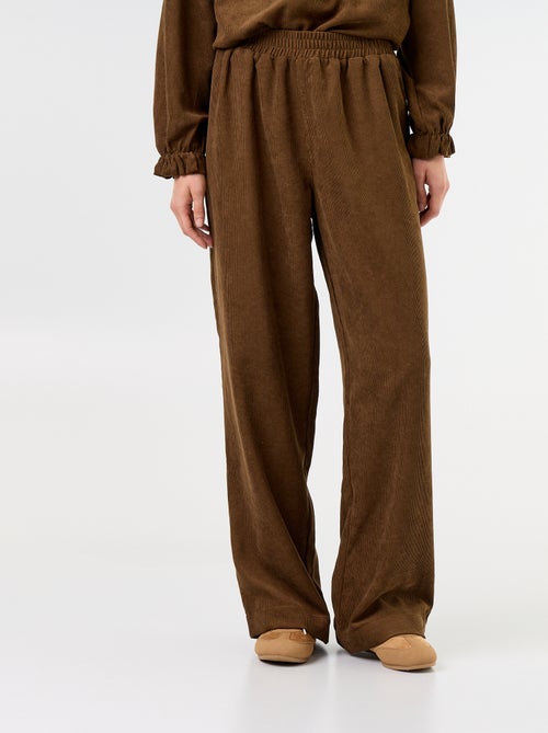 Pantalón de corte ancho de pana - Kiabi