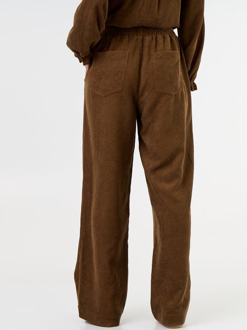 Pantalón de corte ancho de pana - Kiabi