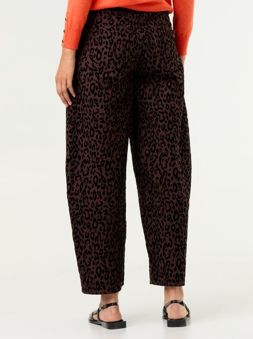 Pantalón de corte barrel con flocado - Kiabi