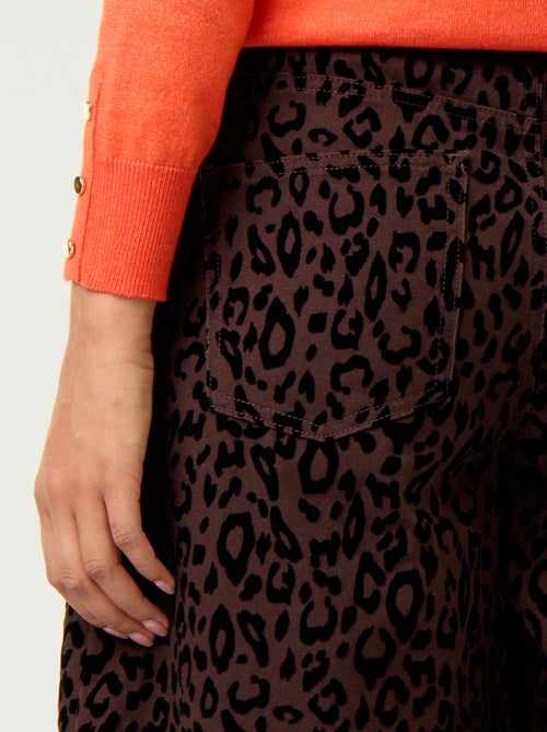 Pantalón de corte barrel con flocado - Kiabi