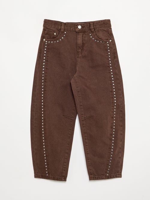 Pantalón de corte barrel con tachuelas - Kiabi