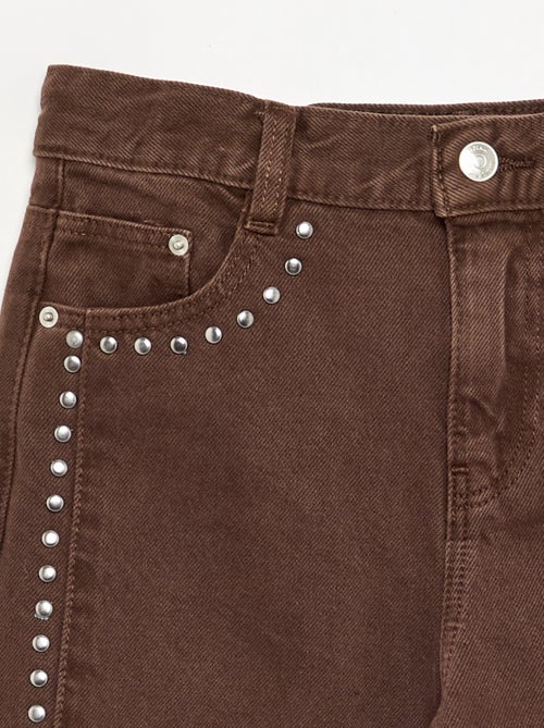 Pantalón de corte barrel con tachuelas - Kiabi
