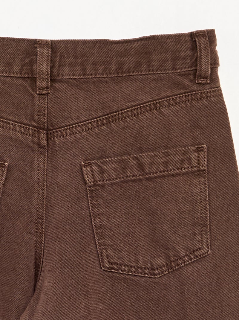 Pantalón de corte barrel con tachuelas Marron - Kiabi